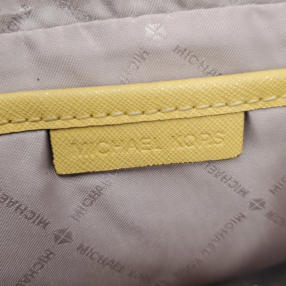 MICHAEL KORS Saffiano Yellow Leather Crossbody Bag